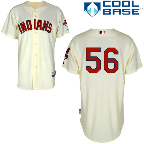 Frank Herrmann #56 MLB Jersey-Cleveland Indians Men's Authentic Alternate 2 White Cool Base Baseball Jersey